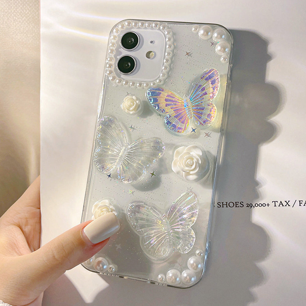 Protective Phone Cover for iPhone 12 mini 3D Butterfly Flower Decor TPU Phone Back Case Protective Phone Cover for iPhone 12 mini 3D Butterfly Flower Decor TPU Phone Back Case
